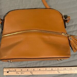K. Carroll Tan Vegan Leather Crossbody Bag